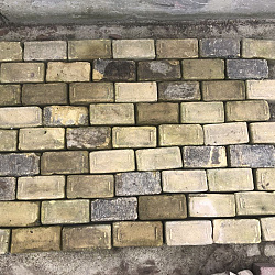 SBV06 Oude Gebakken Klinkers, Keiformaat, Geel-Brons, ob