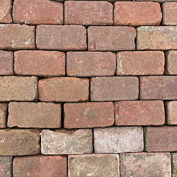 P023, Oude gebakken Klinkers, Platkeiformaat, Rood-Bruin