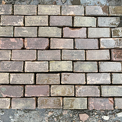 V109, Oude Gebakken Klinkers, Keiformaat, Rood-Bruin