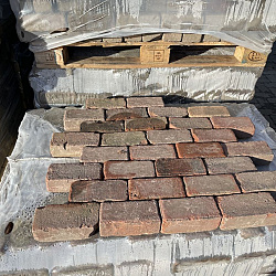 SBP38, Oude Gebakken Klinkers,Plat-Keiformaat, Rood-Bruin