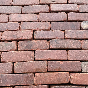 P043, Oude Gebakken Klinkers, Dikformaat, Rood-Bruin