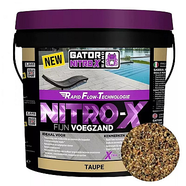 Gator Nitro X fijn Taupe voegmortel 12,5 kg emmer