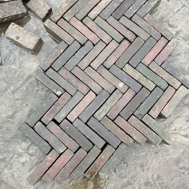 V36, Oude Gebakken Klinkers, Waalformaat, Rood-Bruin
