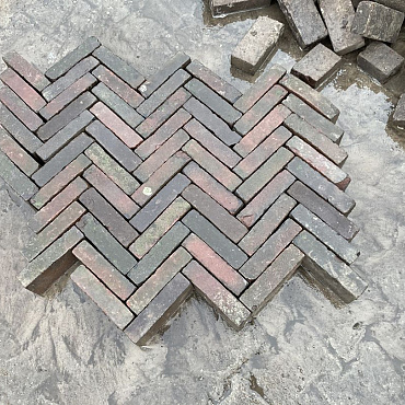 V36, Oude Gebakken Klinkers, Waalformaat, Rood-Bruin