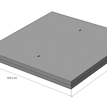 Betonplaat ZH 200x200x16cm Glad DW 20T Komo