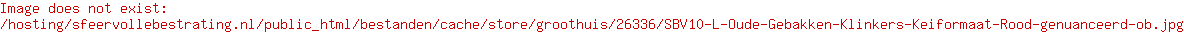 SBV10-L, Oude Gebakken Klinkers, Keiformaat, Rood genuanceerd ob