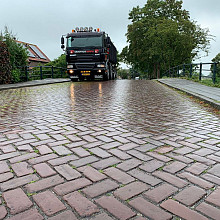 SBP02, Oude Gebakken Klinkers, Keiformaat, Rood-Oranje